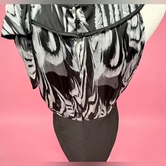 AB Studio Black & White Floral Dress - Picture 6 of 8